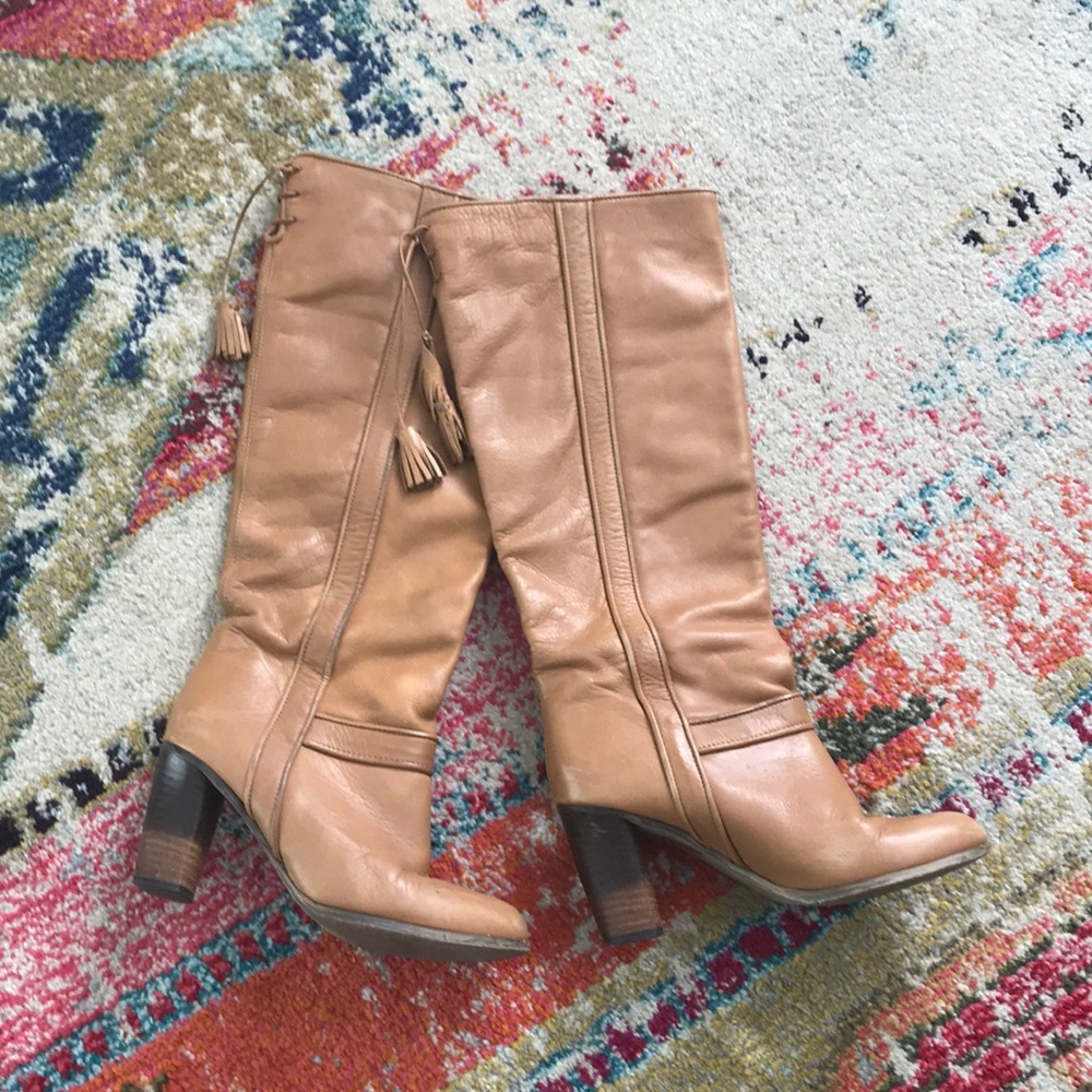 Comptoir Knee High Boots with tassels Camel 37
